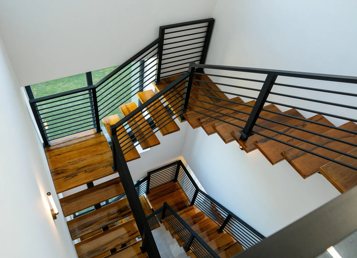 Custom floating stair installation in a New York City home